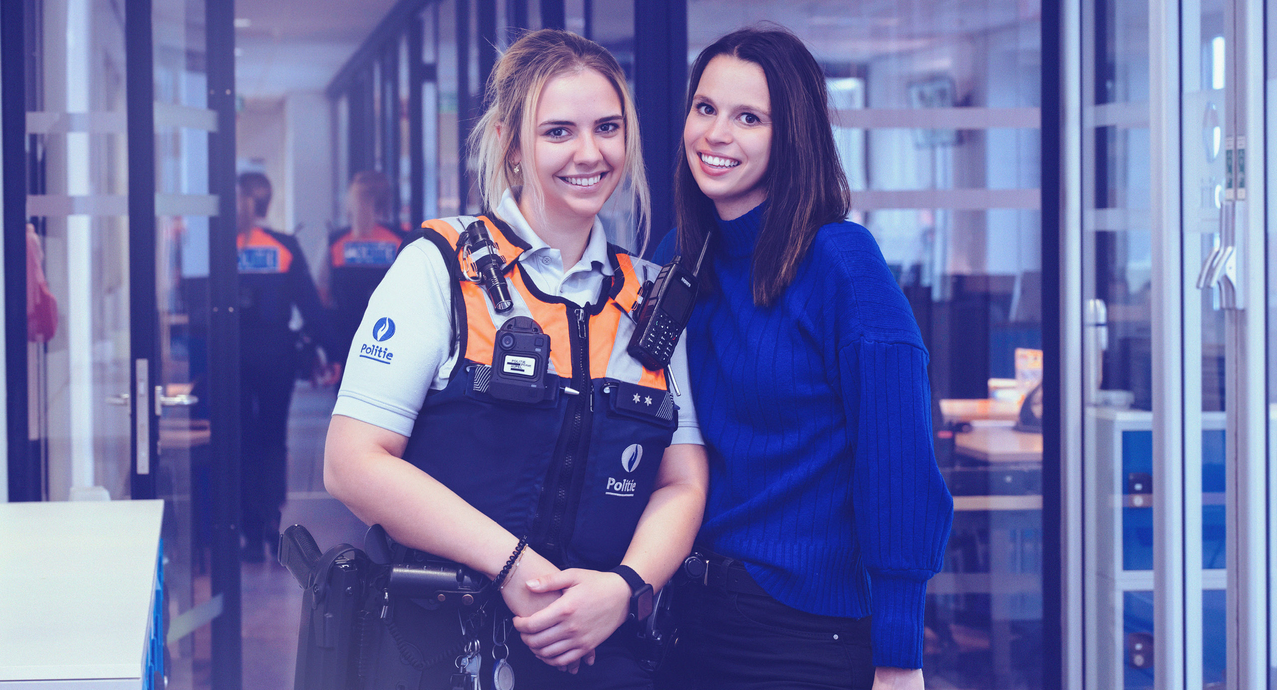 Politiezone Rupel police officer, communication photography by Supermoon